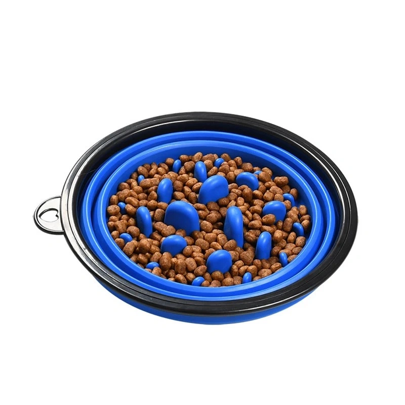 Outdoor Foldable Slow Feeder Pet Food Feeding Travel Dog Bowl